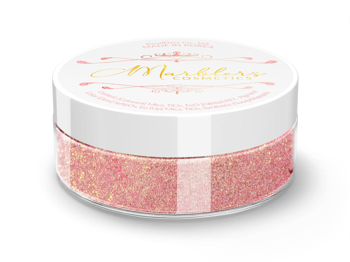 MARBLERS Glitter Mica Powder [Rose Quartz] 0.14oz (4g) | Glitter Mica | Highly Pigmented | Non-Toxic, Vegan, Cruelty-Free | Eyeshadow, Body Butter
