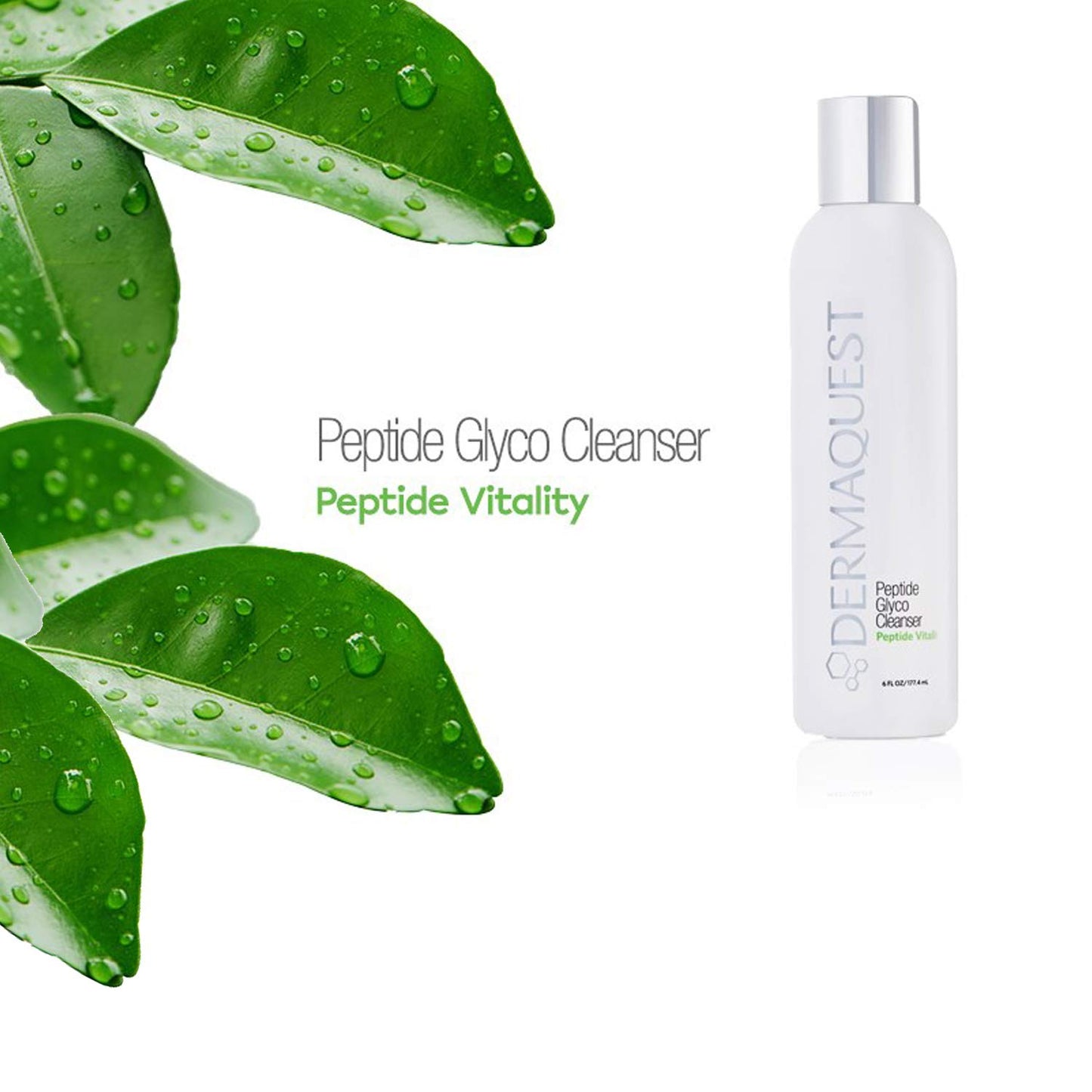 DermaQuest Peptide Vitality Peptide Creamy Glyco Cleanser - 15% Glycolic Acid Exfoliating Face Wash Pore Cleanser - Face Cleanser for Women & Men