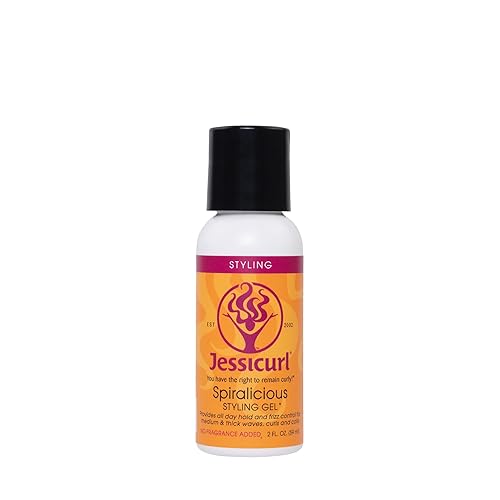 Jessicurl Spiralicious Gel, 2 Fl Oz - Hair Styling Gel for Curly Hair and Frizz Control, Safe for Color-Treated Hair, No Fragrance Added, Sulfate