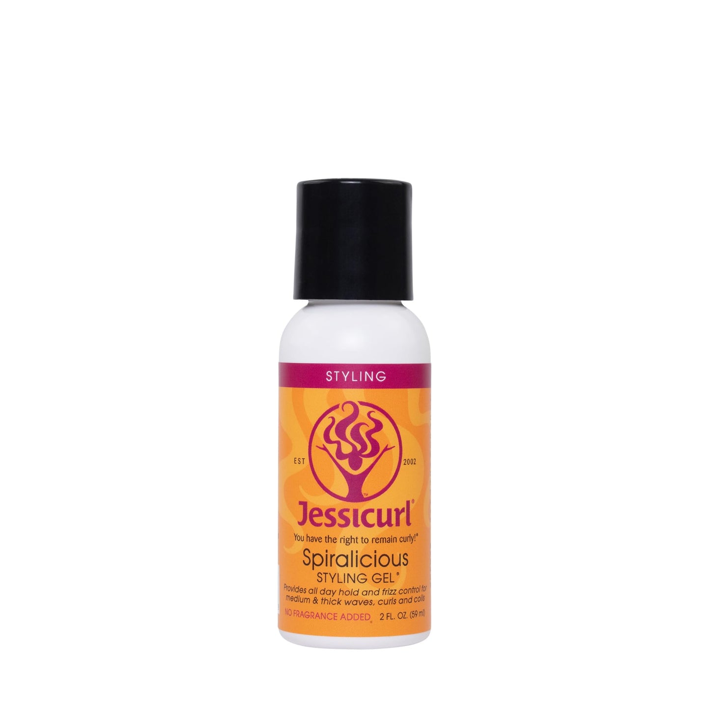 Jessicurl Spiralicious Gel, 2 Fl Oz - Hair Styling Gel for Curly Hair and Frizz Control, Safe for Color-Treated Hair, No Fragrance Added, Sulfate