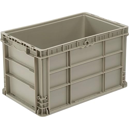 Monoflo Straight Wall Handled Storage Container Tote, 24 x 15 x 14.5", Gray