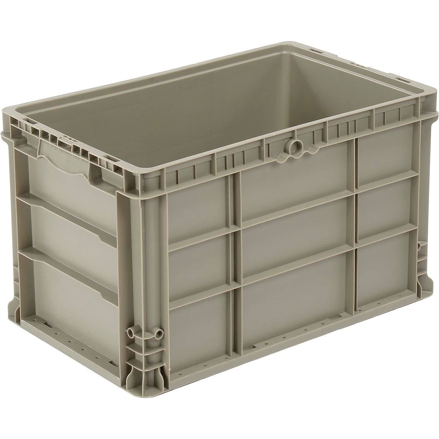Monoflo Straight Wall Handled Storage Container Tote, 24 x 15 x 14.5", Gray