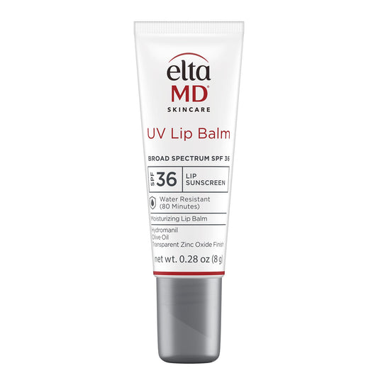 EltaMD UV Lip Balm SPF Sunscreen, Sunscreen Lip Balm with SPF 30+, Protects Dry Cracked Lips, Transparent Zinc Oxide, 0.28 Tube