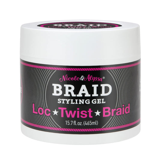 Nicole & Alyssa - Braiding Gel 15.7oz - No Flakes or Buildup, Perfect for Braids, Locs & Twists, Extra Hold, Frizz Control, Moisturizing Care