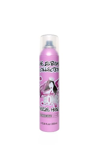 SHE IS BOMB Versatile Freeze Hair Spray, Extreme Hold for Wigs and Hairstyles, No Residue 12oz