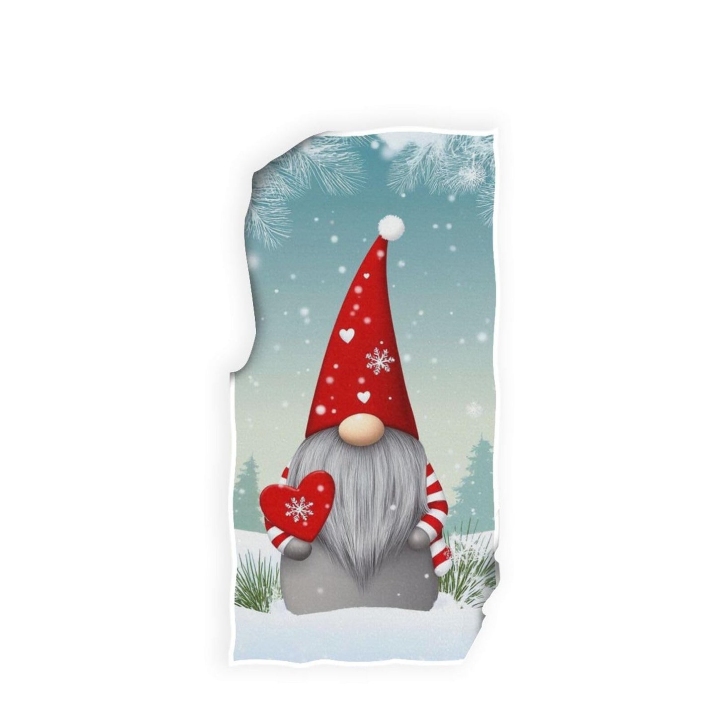 Christmas Gnome Tomte Hand Towels 16x30 in Bathroom Towel, Winter Elves with Red Hearts Snowflake Soft Absorbent Small Bath Towel Merry Christmas…