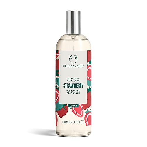 The Body Shop Strawberry Body Mist - Refreshes and Cools with a Sweet Fruity Scent - Vegan - 3.3 oz