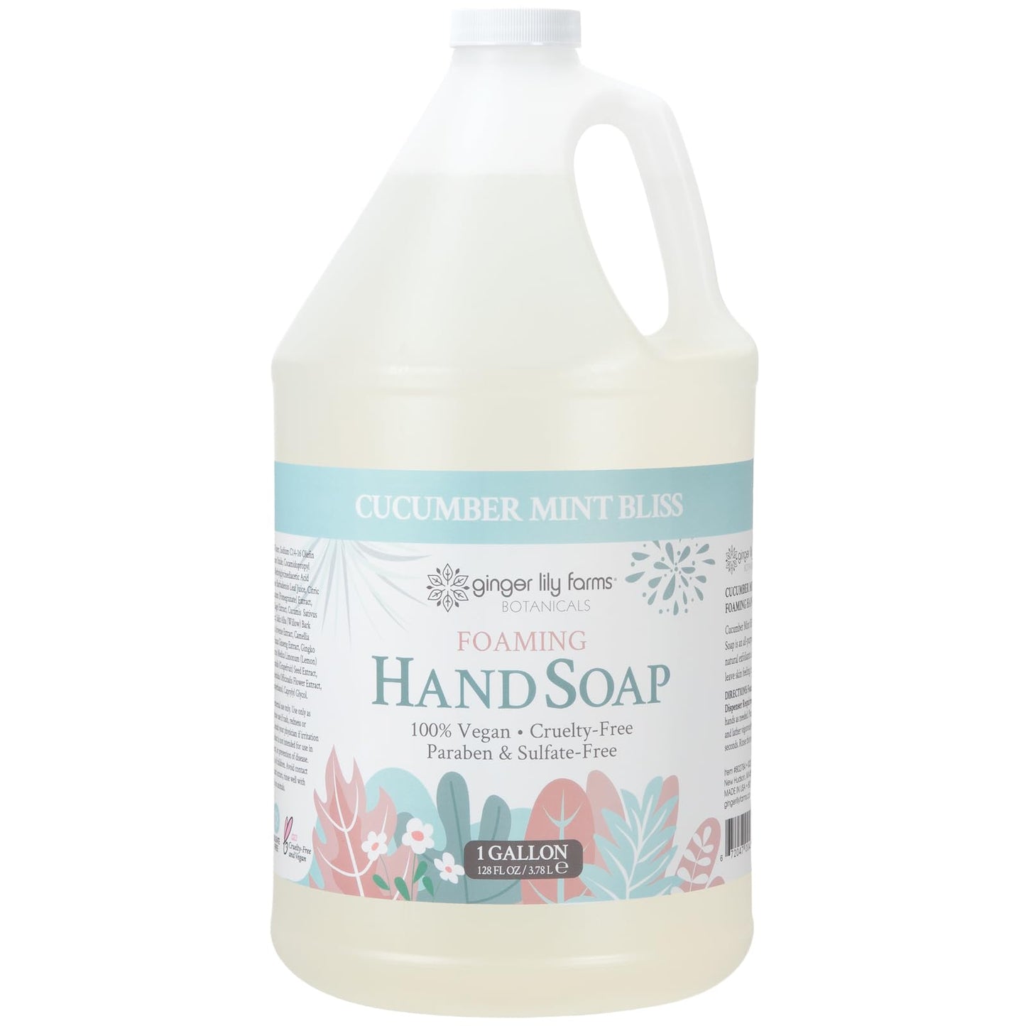 Ginger Lily Farms Botanicals All-Purpose Foaming Hand Soap Refill, 100% Vegan & Cruelty-Free, Cucumber Mint Bliss Scent, 1 Gallon (Pack of 4) Beauty & Personal Care Ginger Lily Farms