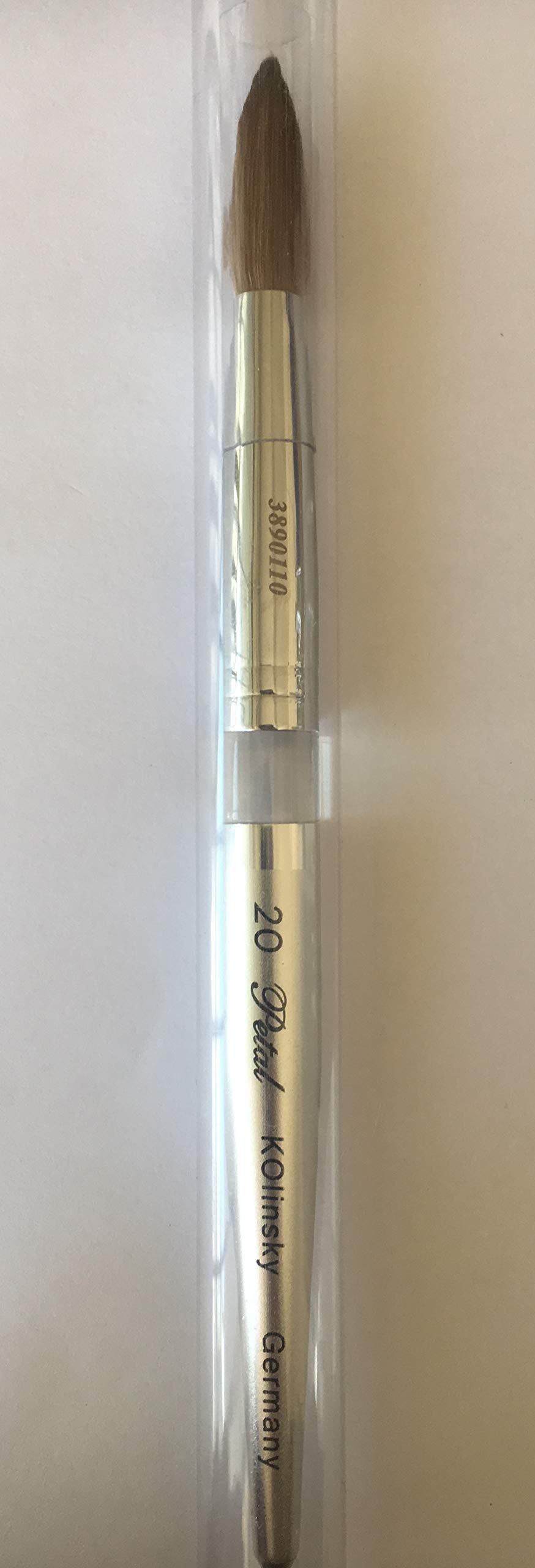 Silver Handle CRIMPED 100% Kolinsky Acrylic Nail Brush (Crimped 20) Beauty & Personal Care Silver Handle Nail Brush