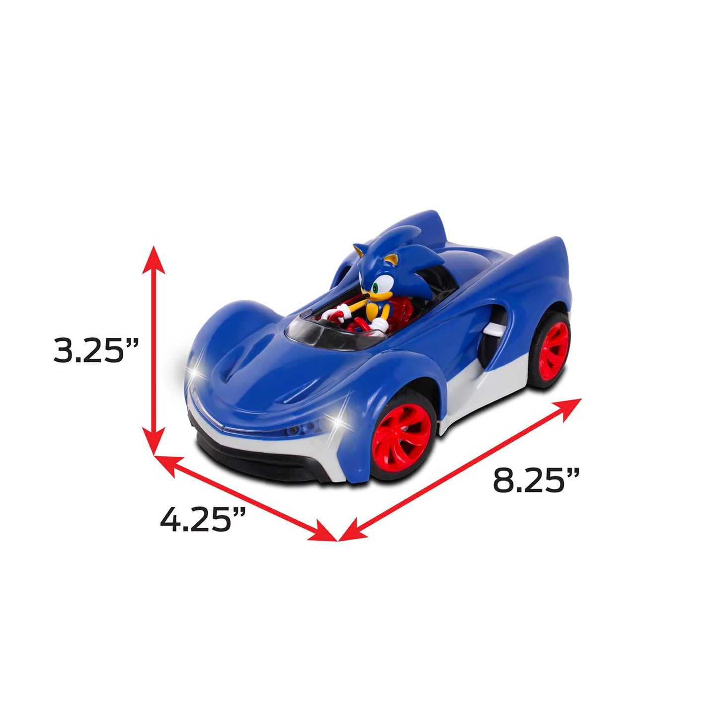 NKOK Team Sonic Racing 2.4GHz Radio Control Toy Car with Turbo Boost - Sonic The Hedgehog 601, Features Working Lights, Adjustable Front Wheel…