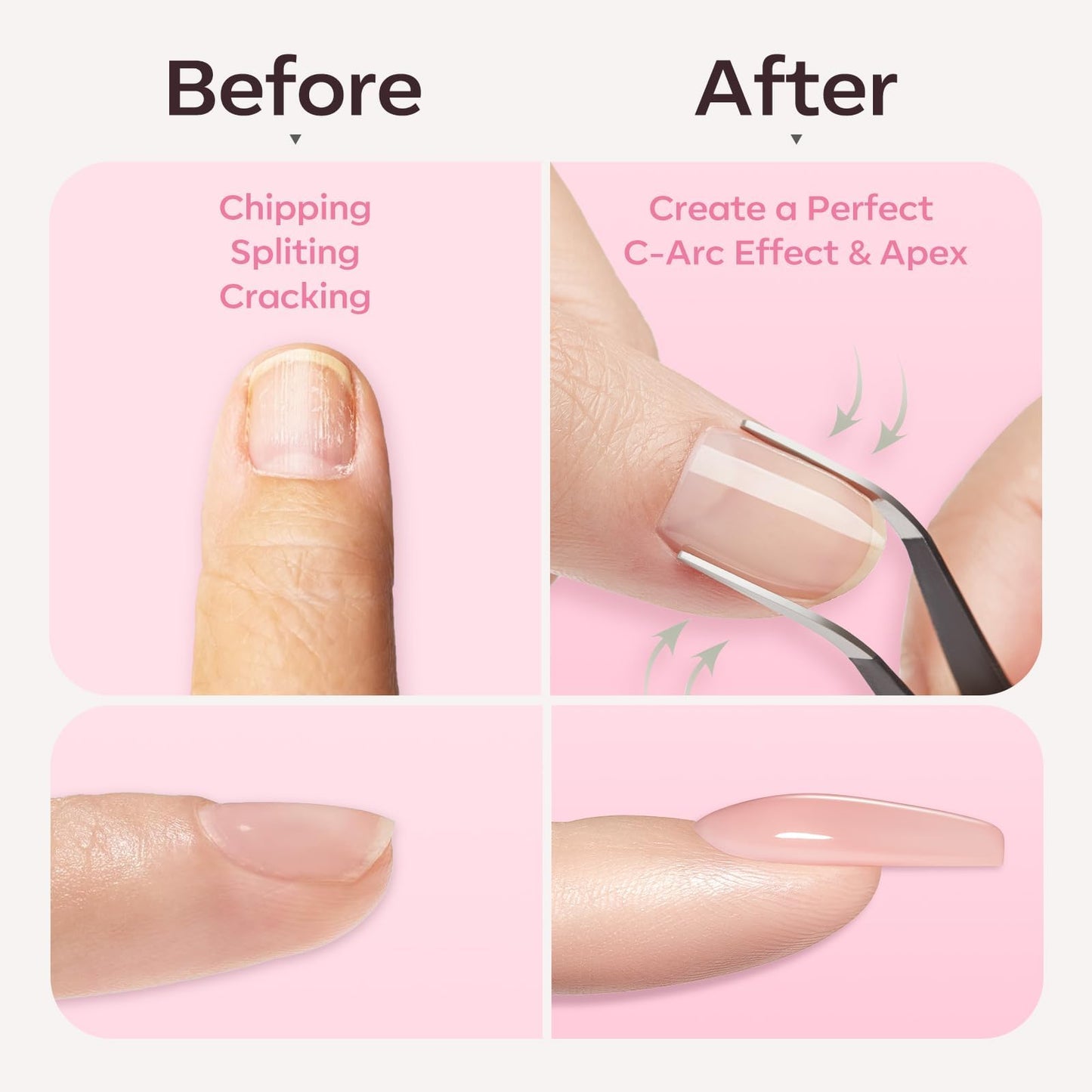 modelones Gel Polish Builder Nail Set, Builder Base Colors Jelly Nude Pink Hard Strengthener Rubber Gel Polish 8-in-One Extension LED Nail Lamp Cured Beauty and Personal Care modelones