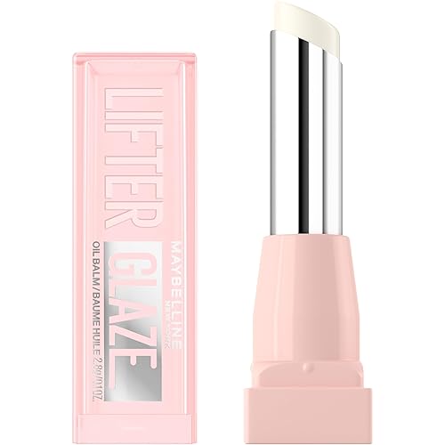 MAYBELLINE Lifter Glaze Oil Balm with Hyaluronic Acid and Hydrating Oil Blend, Lip Balm with 24HRs of Smooth, Moisturizing Shine, Clear Crave (Crystal