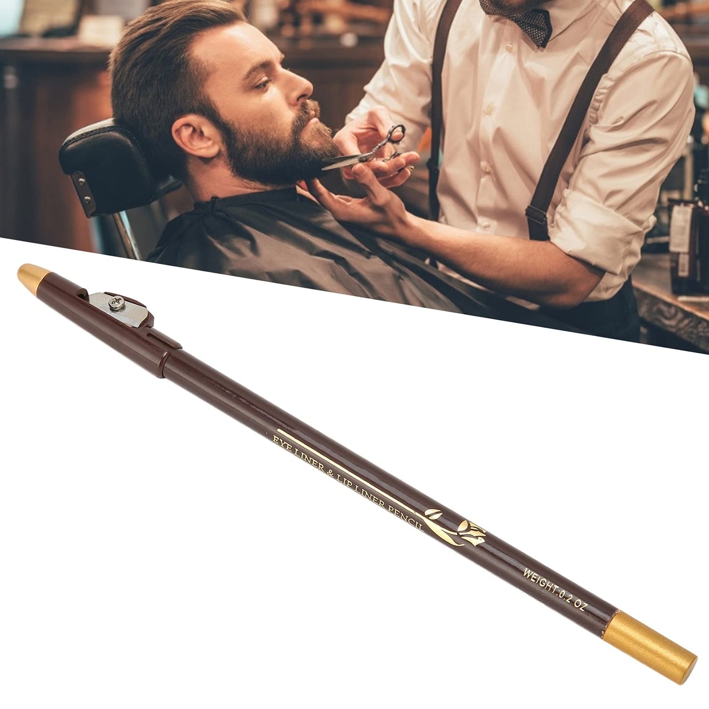 ANGGREK Beard Lineup Pen, White Hairline Pen Professional Beard Pencil Filler Household Beard Pencil Liner Shaping Styling Tool(Dark Brown) Beauty and Personal Care ANGGREK
