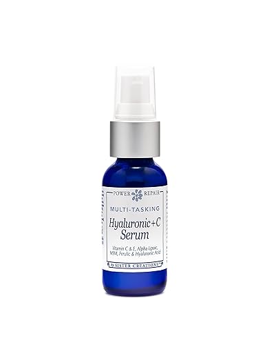 Peak Scents Power Repair Hyaluronic + C Serum - Natural Herbal Skin Care Serum w/Hyaluronic Acid and Vitamin C & E for Face - Anti Aging Facial Serum