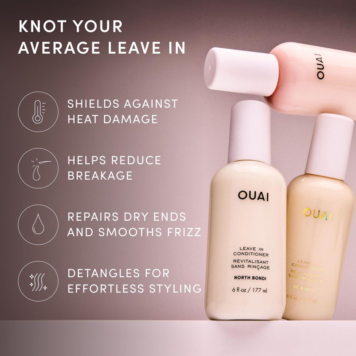 OUAI Multitasking Leave In Conditioner, St. Barts Scent, Full Size Beauty and Personal Care OUAI