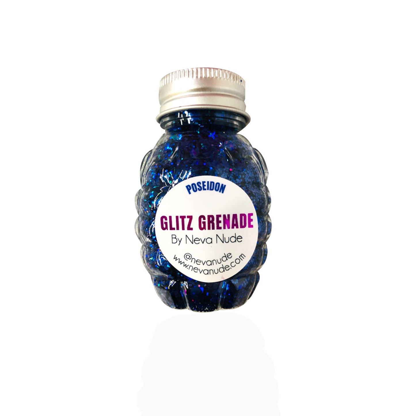 Neva Nude Face and Body Glitter Keychain - Chunky Loose Glitter for Festivals, Raves, and More | Cosmetic Grade | Super Sparkly (Poseidon Deep Blue