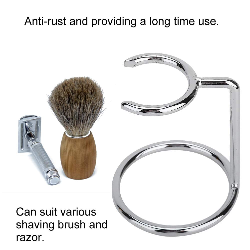 And Brush Stand,Men Stainless Steel Shaving Brush Stand Holder For Salon Home Travel Use Beauty and Personal Care Ymiko
