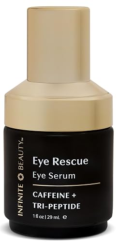 Infinite Beauty Eye Rescue Eye Serum - Caffeine & Tri-peptide - Reduces Puffiness & Dark Circles | Hydrates & Brightens Delicate Skin, Anti-Aging | 1