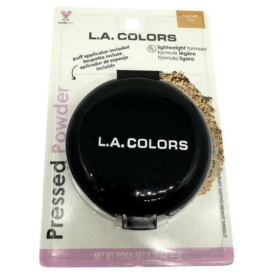 LA Colors Pressed Powder Compact - Matte Shine Control Face Powder with Mirror & Applicator - Smooth Natural Finish - Tan (C62182)