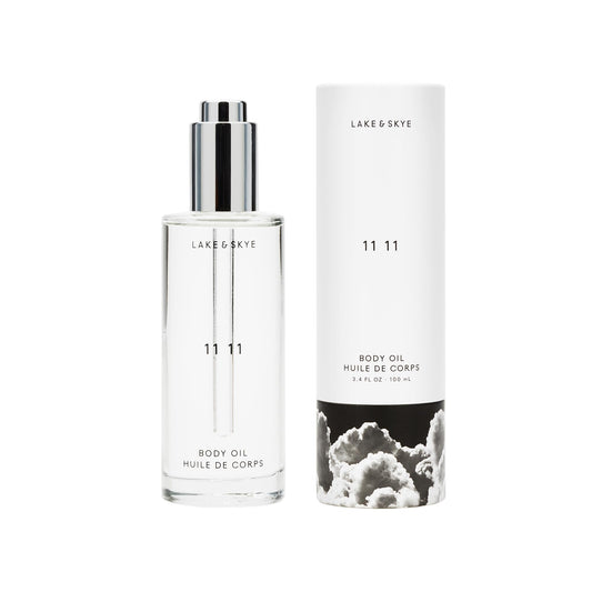 Lake & Skye 11 11 Body Oil - Hydrating Body Oil with Vitamin E & Almond Oil - Clean Skin Musk, Sheer & Uplifting Scent - 3.4 fl oz (100 ml)