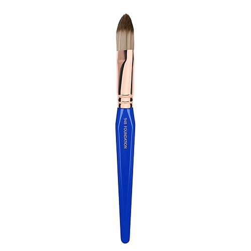 Bdellium Tools Professional Makeup Brush - Golden Triangle 948 Foundation - With All Vegan and Soft Synthetic Fibers, For Foundation (Blue, 1pc)