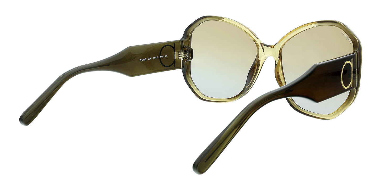 Salvatore Ferragamo Geometric Sunglasses SF942S 326 Khaki 61mm 942