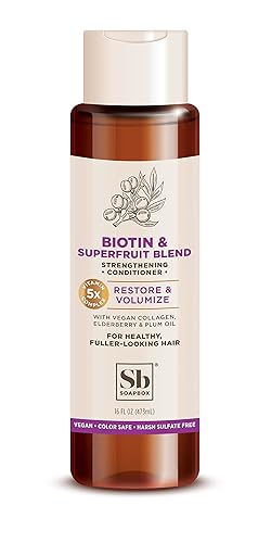 Soapbox Soap Conditioner, Volumizing Conditioner with Biotin and Superfruit Blend, 16oz - Elderberry and Plum Oil for Healthy-Men & Women's Restoring