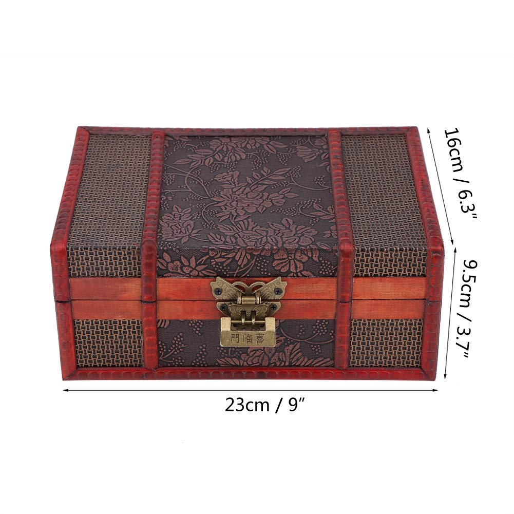 Wooden Storage Box, Handcrafted Wooden Jewelry Box with Small Lock, Keepsake Gifts Storage Box Organizer with Intricately Hand Carved, Treasure Chest…
