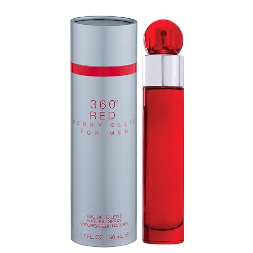 Perry Ellis 360° Red Eau De Toilette Spray for Men - Mens Cologne, Long Lasting Perfume, EDT, Fragrance with Notes of Clove, Cinnamon & Patchouli