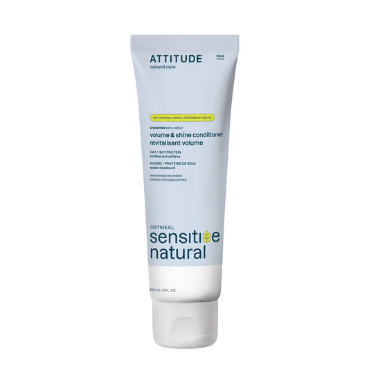 ATTITUDE Extra Gentle Hair Conditioner for Sensitive Dry Scalp, Soothing Oat, Naturally Derived Ingredients, Dermatologically Tested, Vegan Detangler