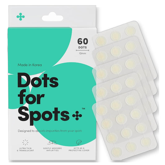 Dots for Spots Pimple Patches For Face, Fast Acting, Translucent Hydrocolloid Zit Patches that Unclog Pores Korean Skin Care, Vegan, Cruelty Free (60 Beauty and Personal Care Dots for Spots Default Title