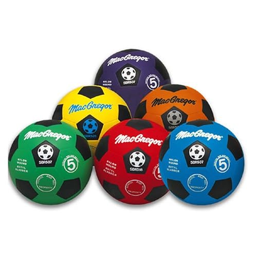 MacGregor Rubber Soccer Ball, Blue, Size 5