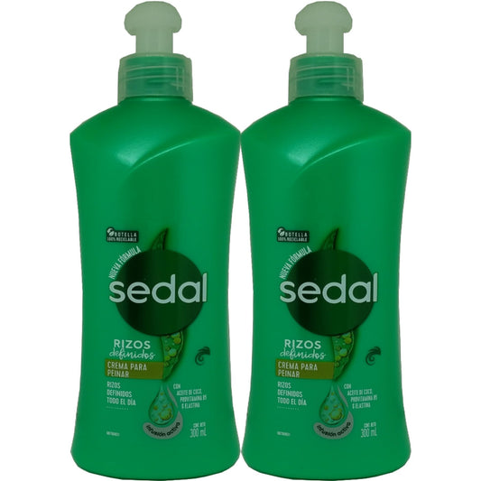 Sedal Curls Defined Hair Comb Cream with Coconut Oil, Provitamin B5, Elastin, 300ml, 2 Pack