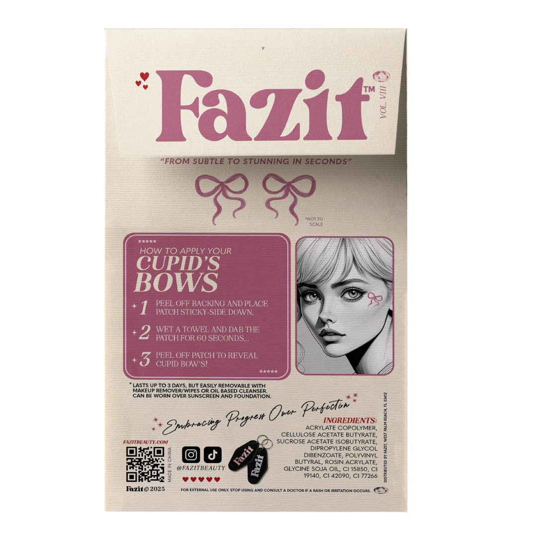 Fazit Makeup Patches - Cupid's Bow Speckles - Glow Up Make-Up Patches - Cute Glitter Makeup Accessories for Women - Cosmetic Glitter for Face