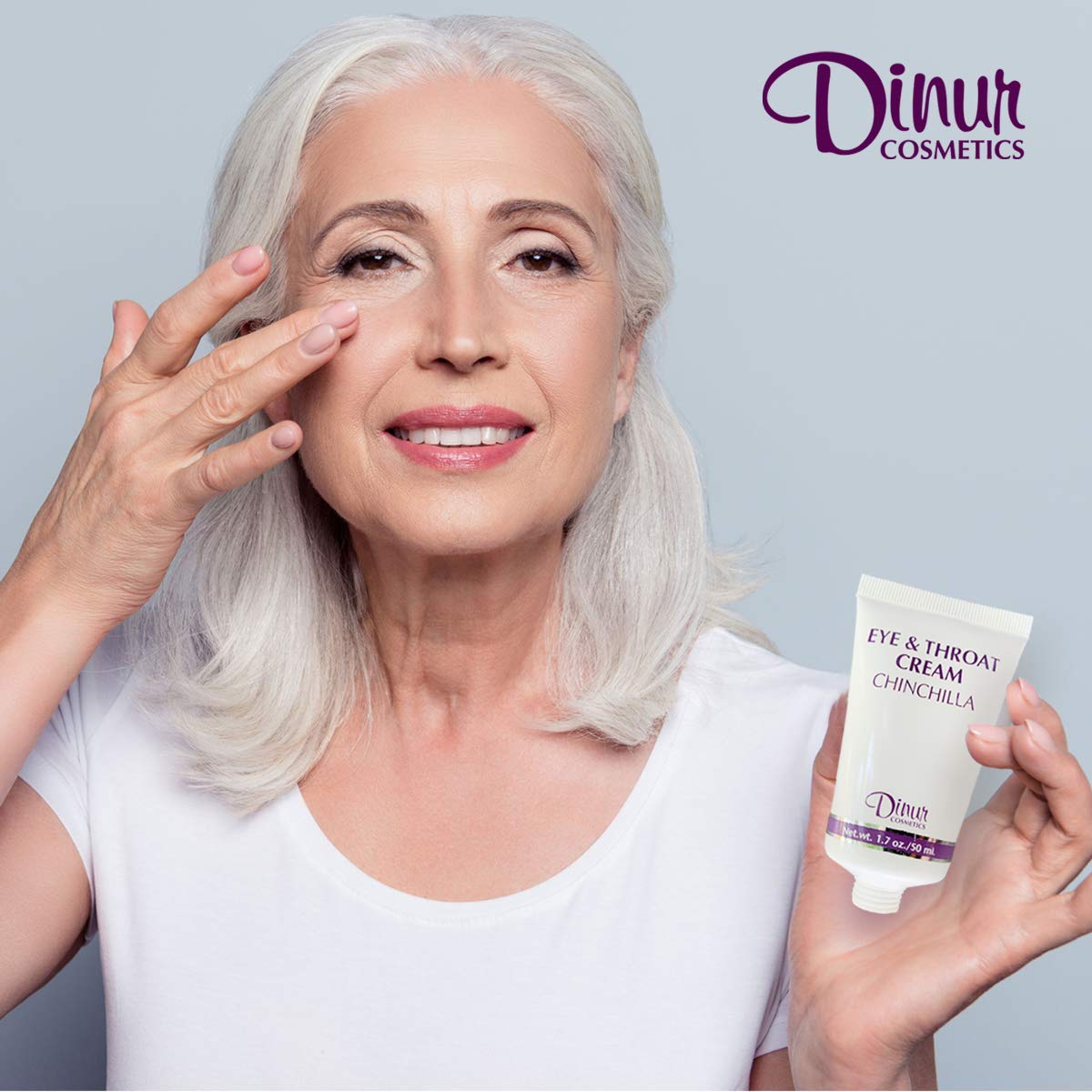 Dinur Cosmetics Chinchilla Eye & Throat Cream Reduces Fine Lines Wrinkles Puffy Eyes & Under Eye Dark Circles Penetrates Delicate Skin for Men & Women