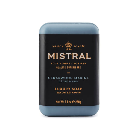 Mistral Cedarwood Marine Luxury Bar Soap for Men | Men’s Natural Soap Bar | Paraben, Phthalates Free | Moisturizing & Triple-Milled Natural Soap Beauty & Personal Care Mistral