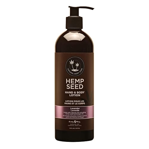 Hand & Body Lotion, Lavender Scent - 16 oz. - Soothe Dry Skin - Argan Oil, Hemp Seed Oil - Light, Non-Greasy Formula - Vegan & Cruelty Free