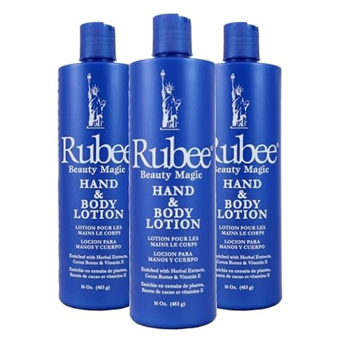 Rubee Cacao Butter Pack of 3 Body Lotion & Hand for Women - 16 oz.Travel Size Essentials for Dry Skin - Vitamin E Moisturizer - Herbal Extraction