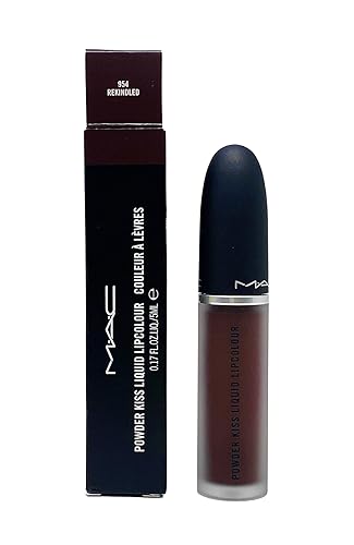 MAC Cosmetics Powder Kiss Liquid Lipcolour - 954 Rekindled (Deep cool brown) .17 oz / 5 ml