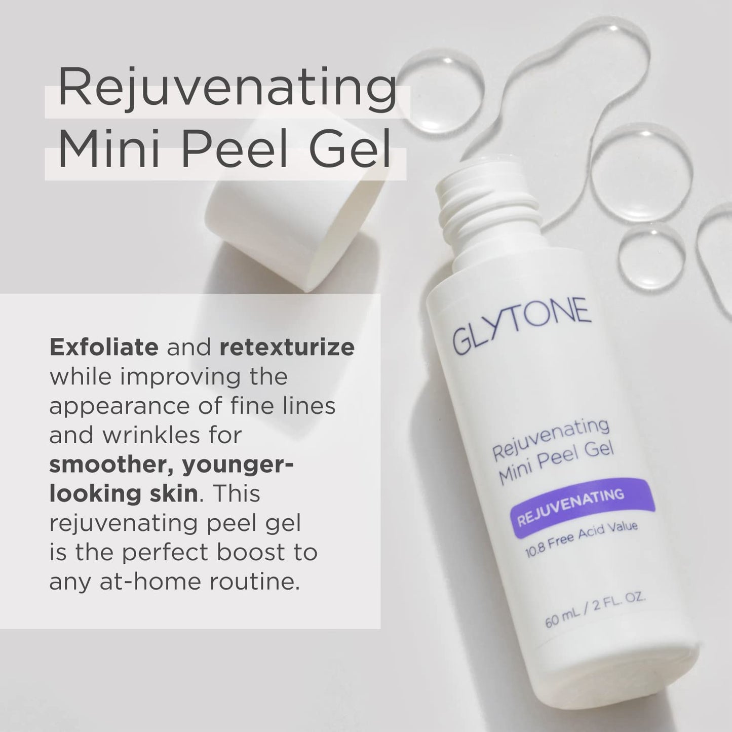 Glytone Rejuvenating Mini Peel Gel | Face Exfoliator with 10.8% FAV Glycolic Acid | Peeling Gel for Face Retexturizes and Reduces Fine Lines
