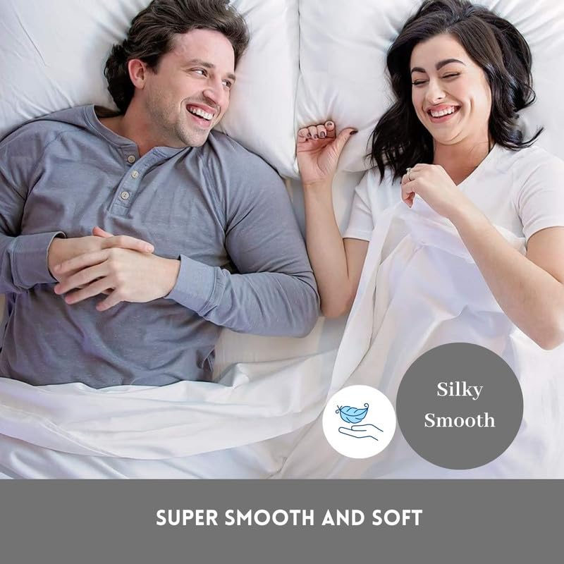 DreamFit DreamComfort Microfiber StaDry Technology Cooling Bed Sheets with Elastic Corner Straps for Adjustable Bed Extra Deep Pocket up to 20 inch