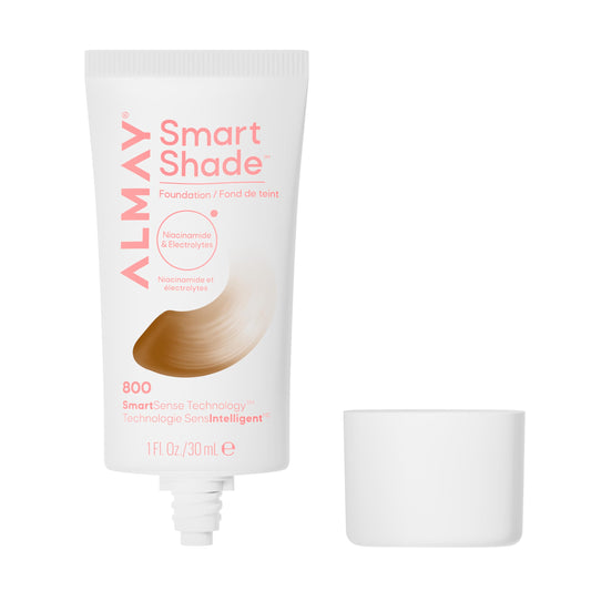 Almay Smart Shade™ Foundation, Oil-Free, Non-Comedogenic, Hypoallergenic, Vegan Face Makeup, 800 Deep, 1 fl oz