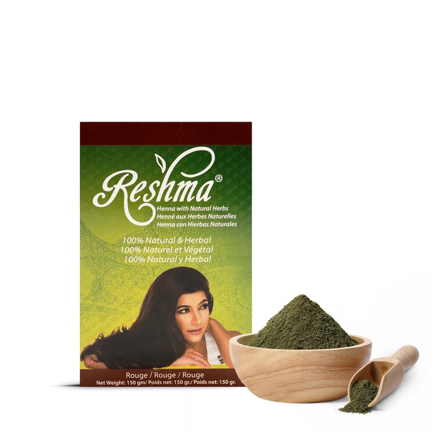 Reshma Beauty Ayurvedic Henna Hair Color Blend - Henna, Indigo & Herbal Extracts - Natural Red/Rouge Hair Color for Gray Blending - Heena Mehendi