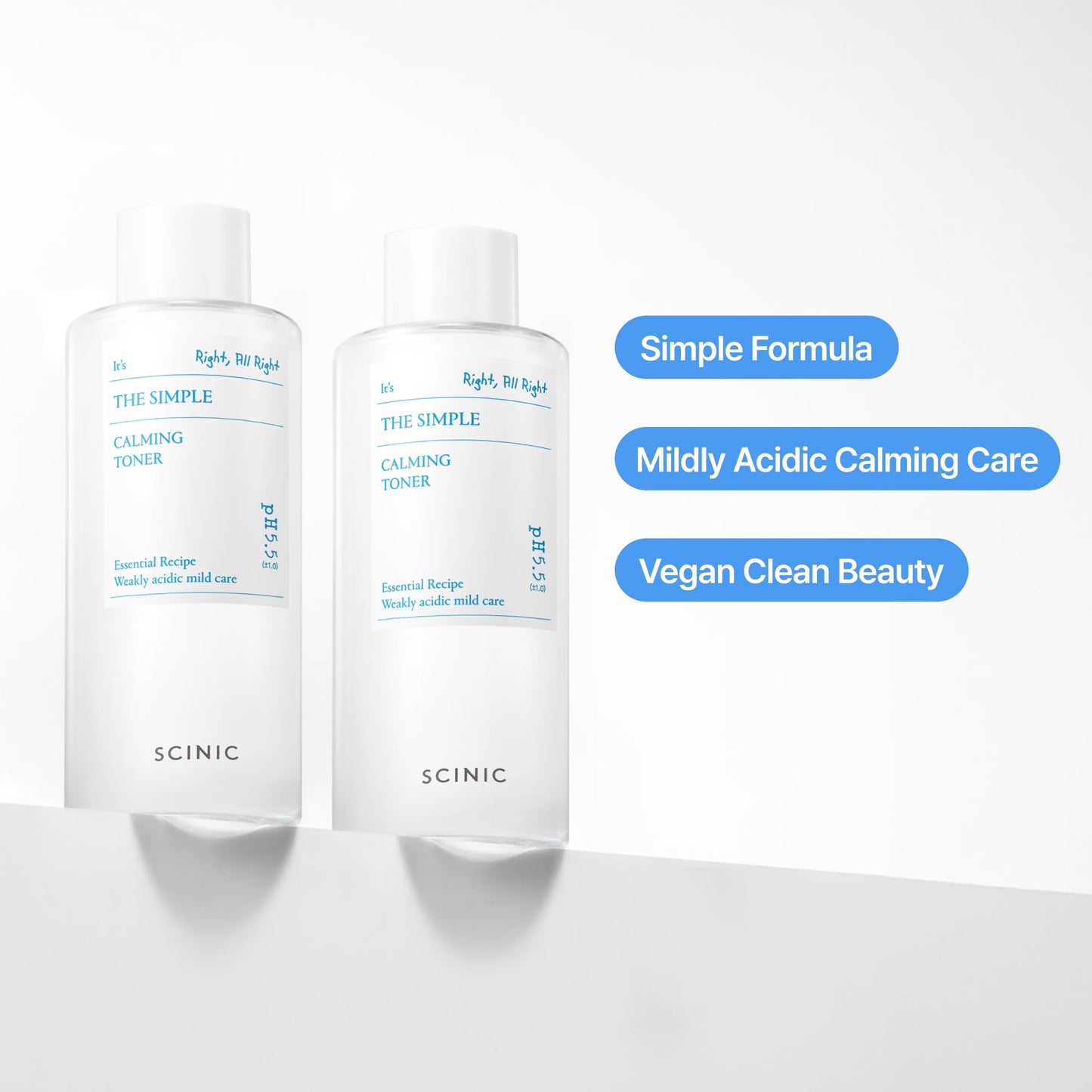 SCINIC The Simple Calming Toner 10.1 fl oz (300ml) | Vegan Face Astringent for Sensitive and Irritated Skin | Fresh Watery Texture | PH-Balanced Mild