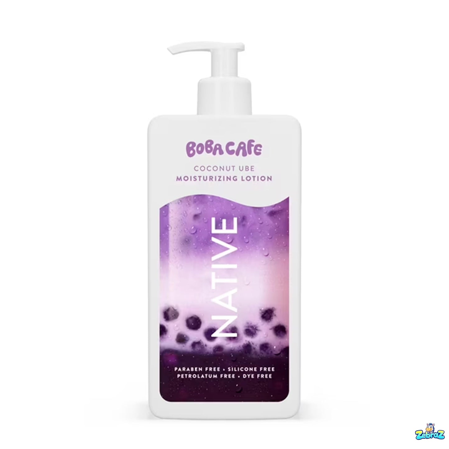 Native Moisturizing Body Lotion, Limited Edition Coconut Ube, Silicone Free for Women and Men, Boba Café, 16.5 oz - Pack Of 02