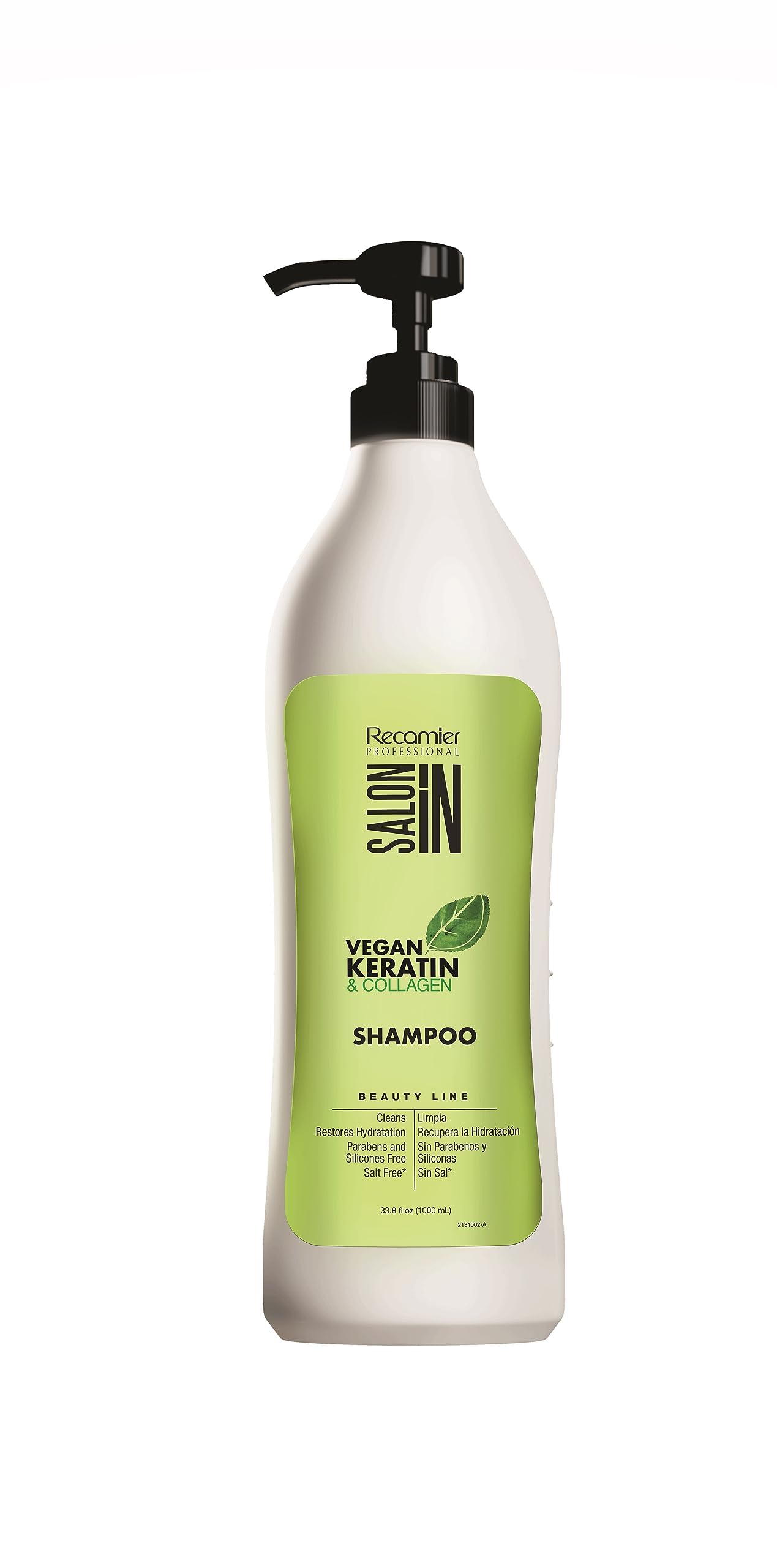 Salon In by Recamier - Vegan Keratin Hair Shampoo & Conditioner Bundle | Vegan Keratin & Collagen Set with Shampoo (33.8 fl oz / 1000 ml)