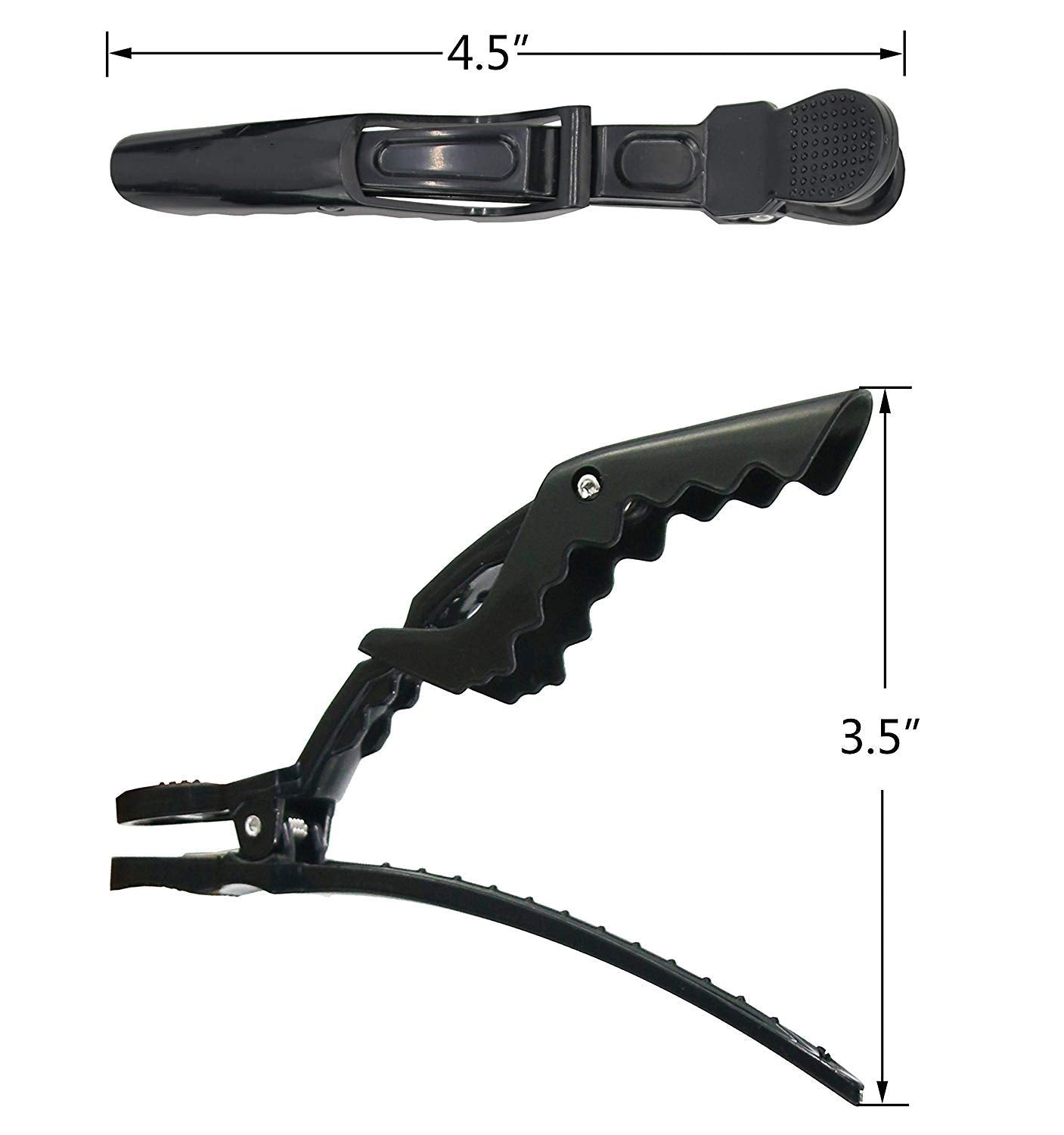 12Pcs Hair Clips for Styling Sectioning - Wide Teeth Double Hinged Design Professional Salon Quality Alligator Hair Clips (black)