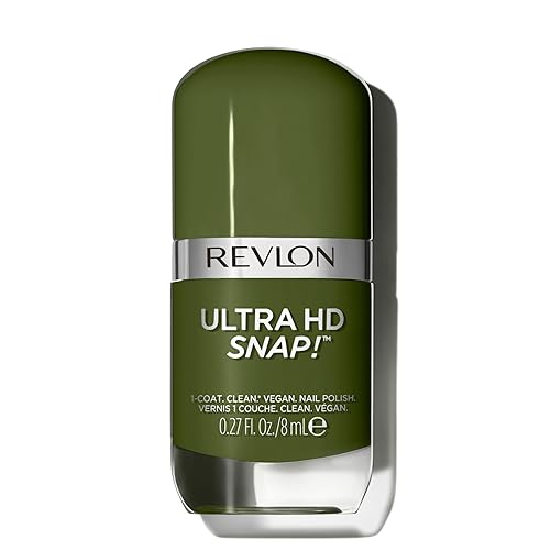 Revlon Ultra HD Snap Nail Color, Natural Rich Glossy Polish, 100% Vegan Formula, No Base or Top Coat Needed, 022 Commander in Chief, 0.27 fl oz