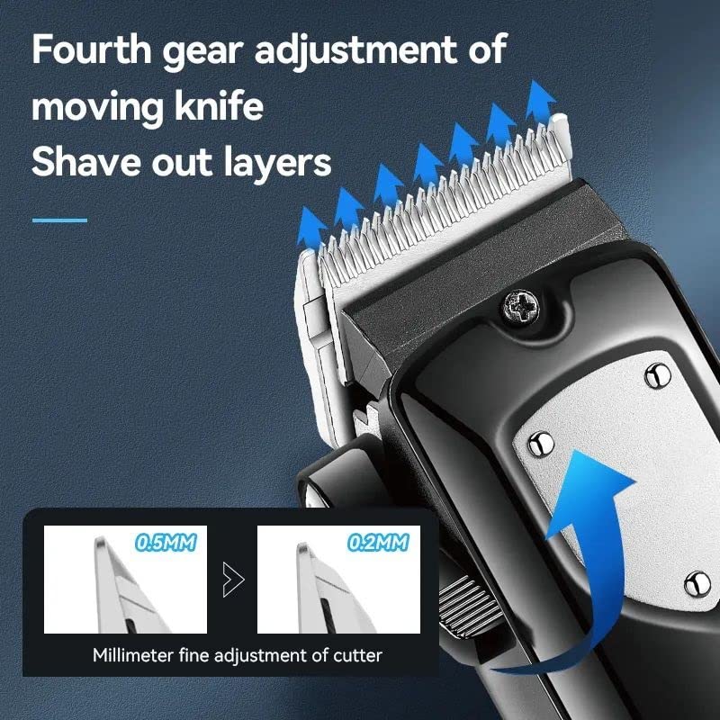 RASRGTRQ Mens Hair Clippers, Adjustable Powder Metallurgy Tool Head Hair Trimmer Intelligent Display Light Low Noise Hair Clipper Beauty and Personal Care RASRGTRQ