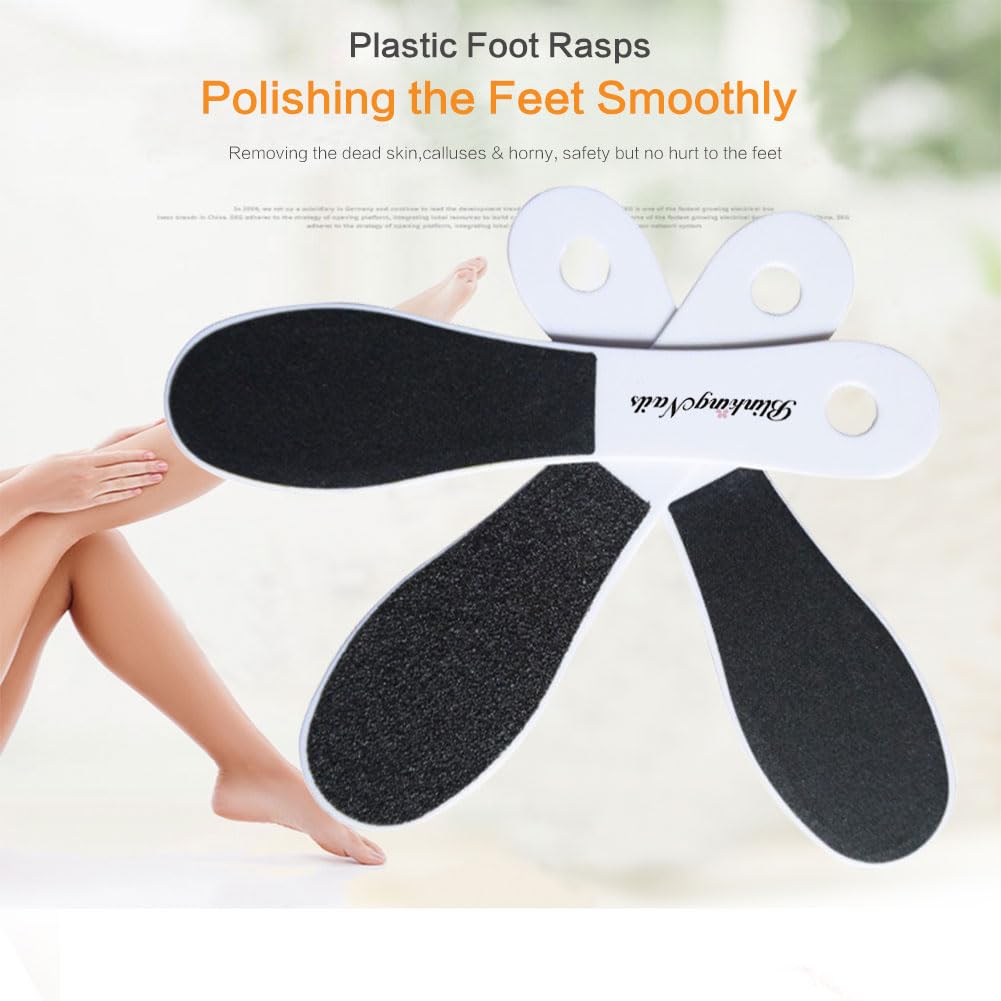 Foot File, Foot Callus Remover Professional Sandpaper Pedicure Tools Double Sided Foot Rasp File Depilation with Plastic Handle, Foot File for Dead